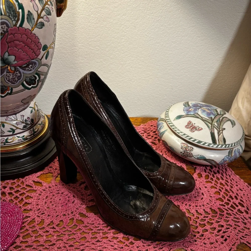 Coach Brown Patent Leather Shoes - Picture 2 of 5